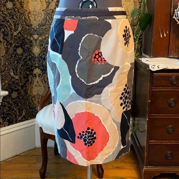 🇬🇧 Boden Greys Painted Poppies pencil skirt 6R - Picture 5 of 11
